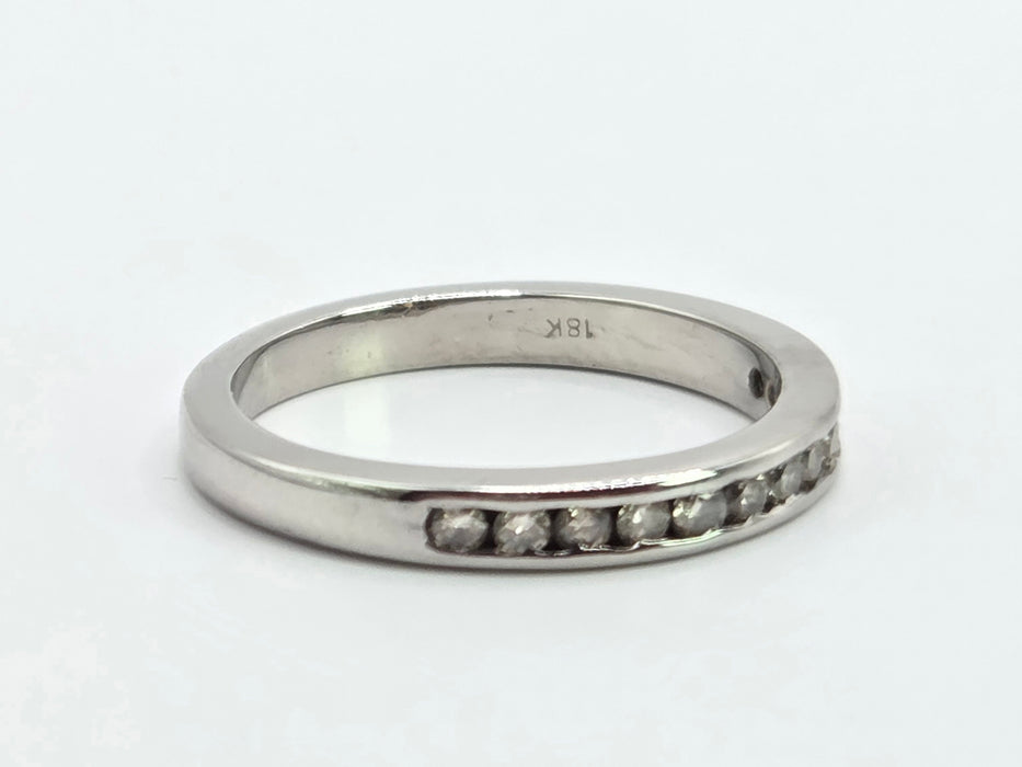 Vintage: 18ct White Gold Diamond Channel Set Half Eternity Ring- 0.33ct diamonds