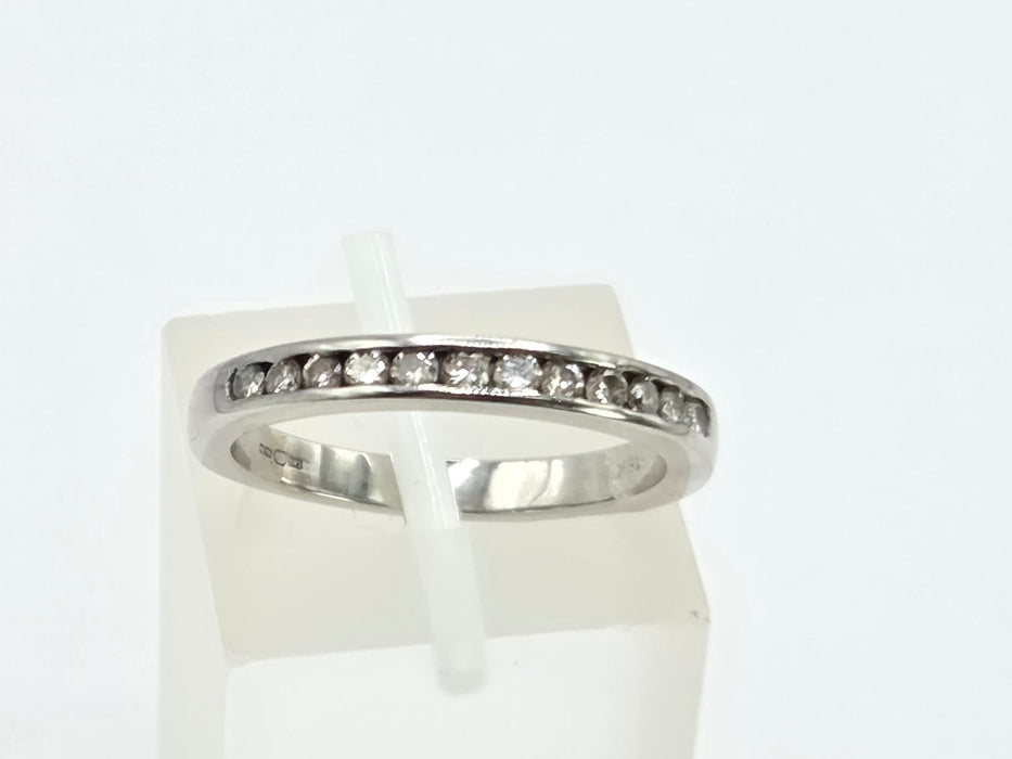 Vintage: 18ct White Gold Diamond Channel Set Half Eternity Ring- 0.33ct diamonds