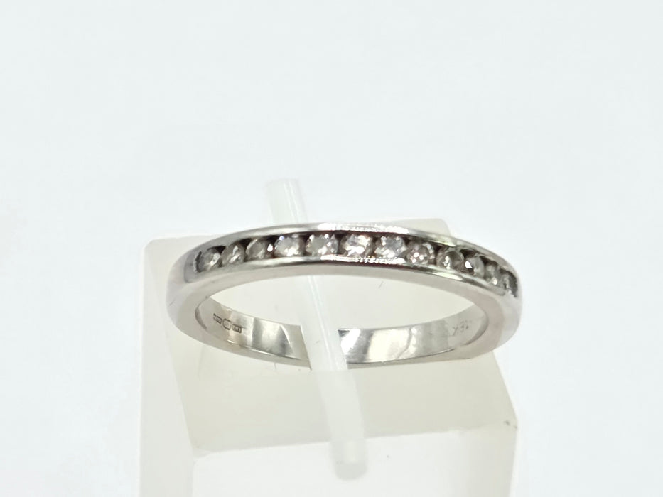 Vintage: 18ct White Gold Diamond Channel Set Half Eternity Ring- 0.33ct diamonds