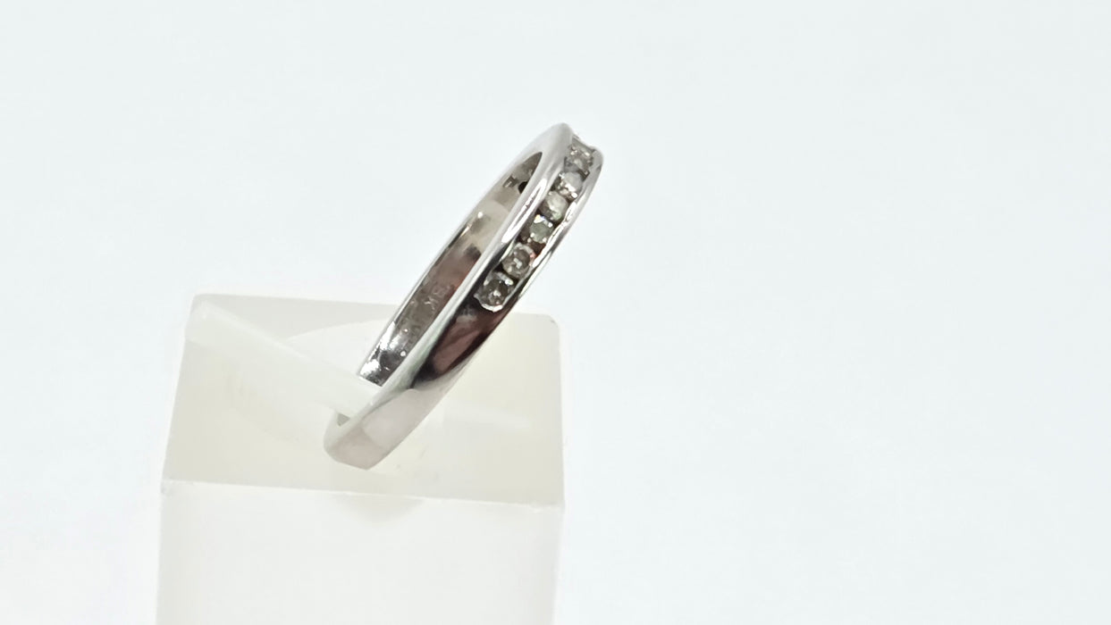 Vintage: 18ct White Gold Diamond Channel Set Half Eternity Ring- 0.33ct diamonds