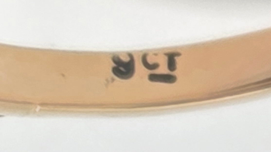 Antique: 9ct Yellow Gold Black Onyx Monogram Mourning Ring
