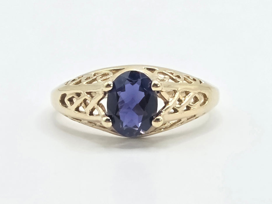 3069 Vintage: 9ct Yellow Gold Iolite Solitaire Ring — From 1998