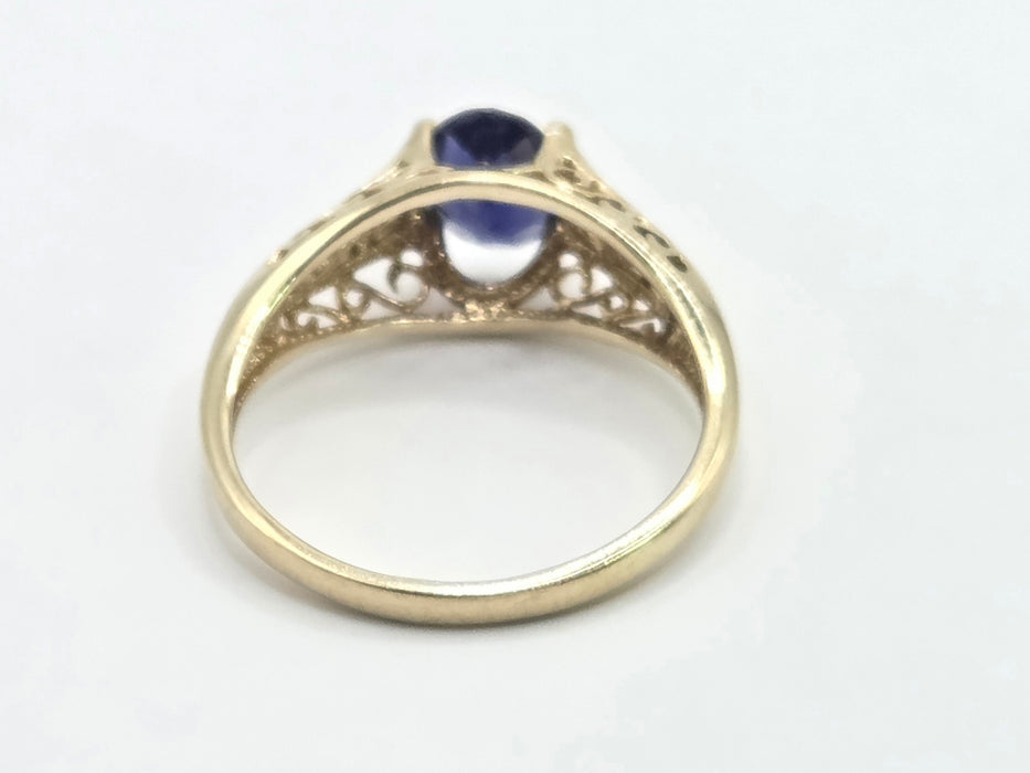 3069 Vintage: 9ct Yellow Gold Iolite Solitaire Ring — From 1998