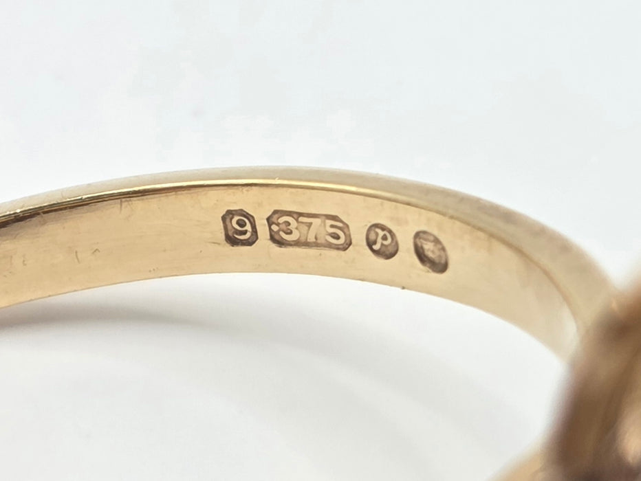 3070 Vintage: 9ct Yellow Gold Smoky Quartz Solitaire Ring — From 1970