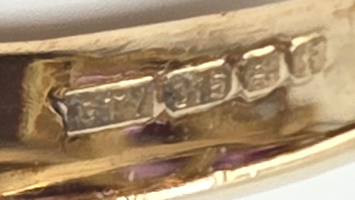 3079 Vintage: 9ct Yellow Gold Amethyst & Citrine Flowerhead Ring — 1.76ct