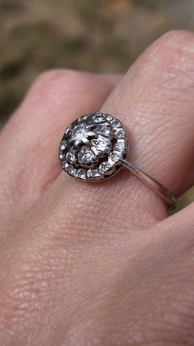 3377 Vintage: 9ct Yellow Gold Sapphire & Diamond Oval Cluster Ring — 9.11ct, From 1988