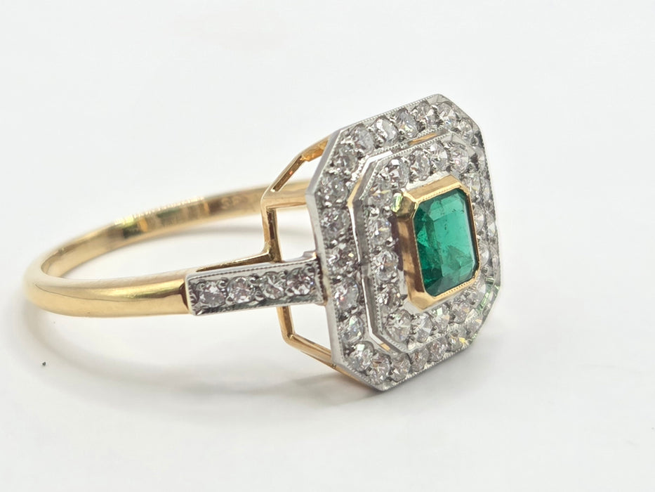 Boodles: Vintage 18ct Yellow Gold Emerald & Diamond Dress Ring — 0.50ct & 0.50ct — From 1989