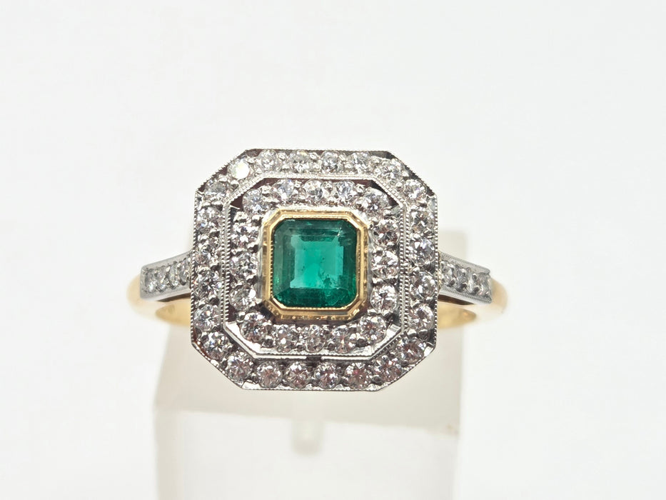 Boodles: Vintage 18ct Yellow Gold Emerald & Diamond Dress Ring — 0.50ct & 0.50ct — From 1989