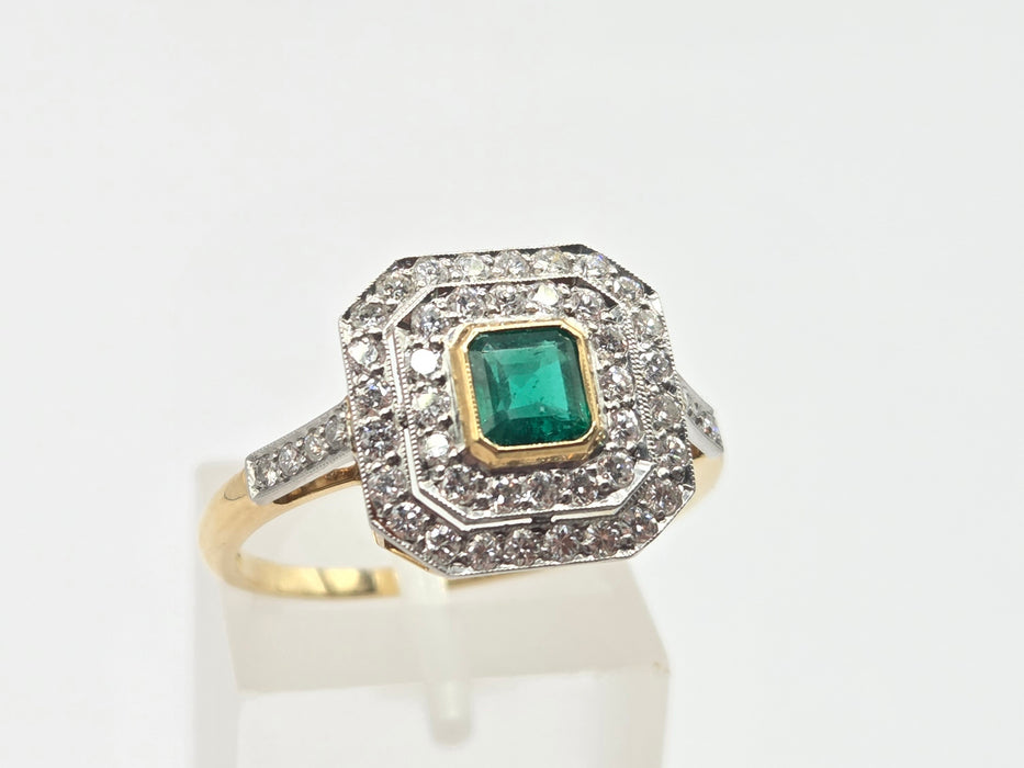 Boodles: Vintage 18ct Yellow Gold Emerald & Diamond Dress Ring — 0.50ct & 0.50ct — From 1989