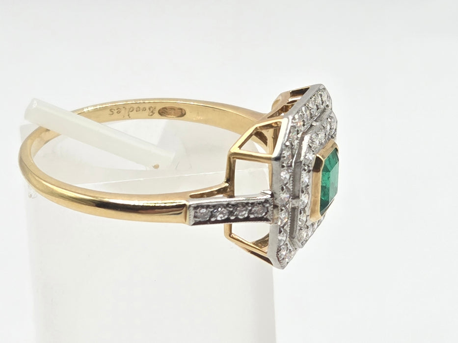 Boodles: Vintage 18ct Yellow Gold Emerald & Diamond Dress Ring — 0.50ct & 0.50ct — From 1989