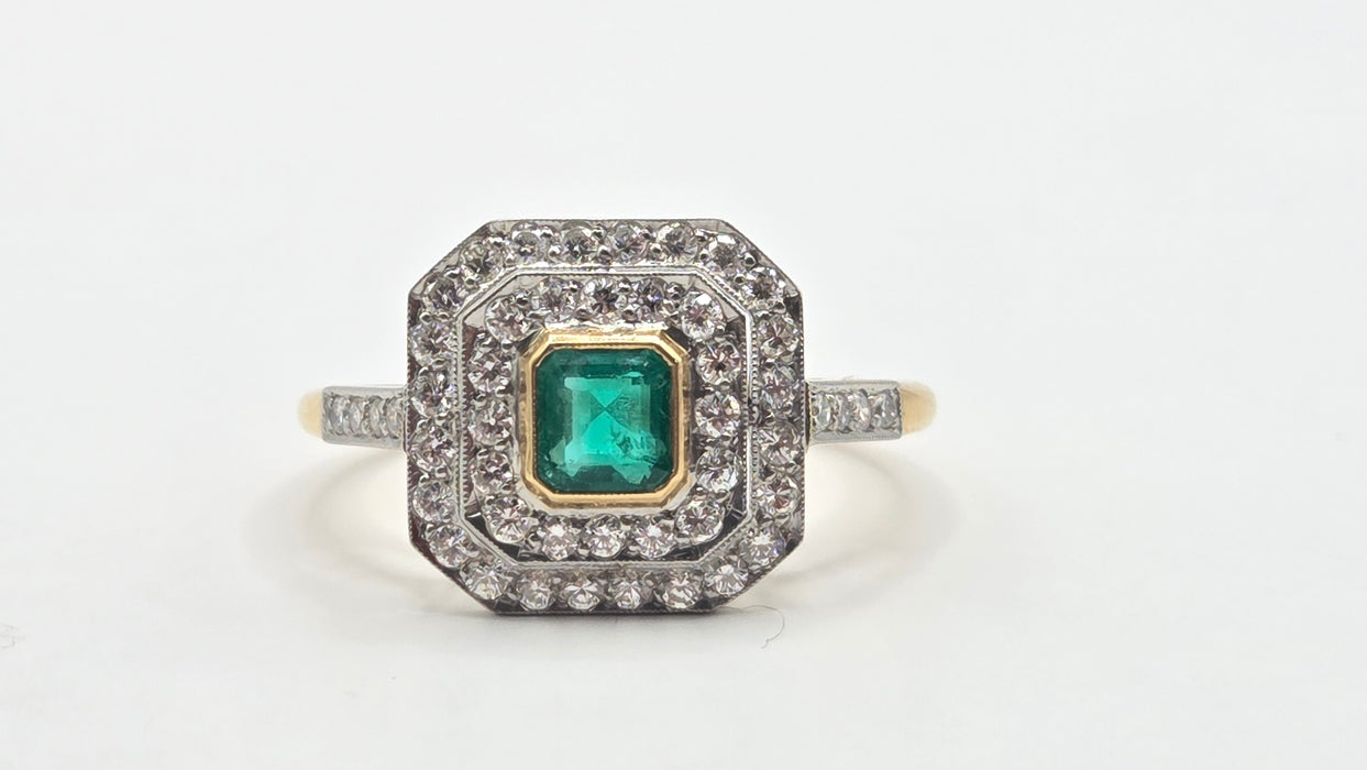 Boodles: Vintage 18ct Yellow Gold Emerald & Diamond Dress Ring — 0.50ct & 0.50ct — From 1989