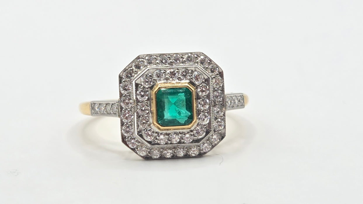 Boodles: Vintage 18ct Yellow Gold Emerald & Diamond Dress Ring — 0.50ct & 0.50ct — From 1989