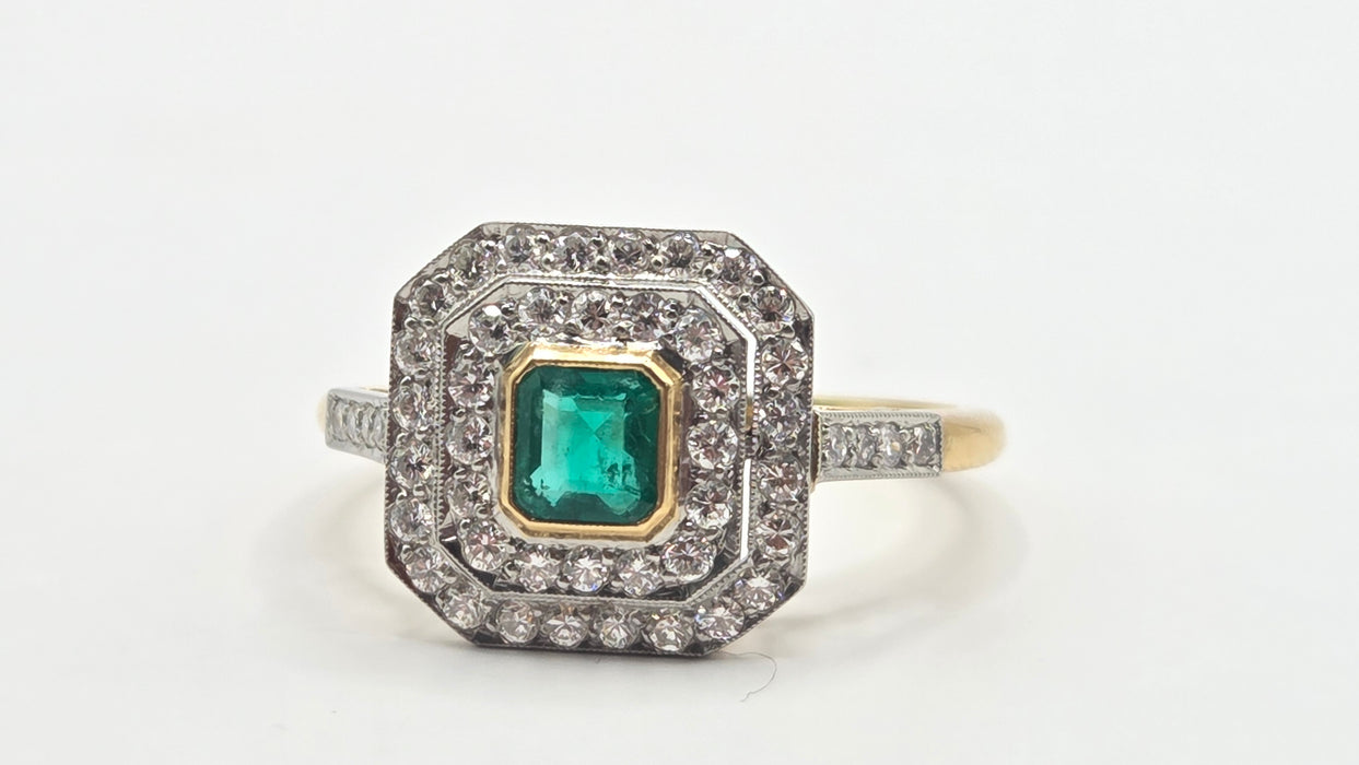Boodles: Vintage 18ct Yellow Gold Emerald & Diamond Dress Ring — 0.50ct & 0.50ct — From 1989