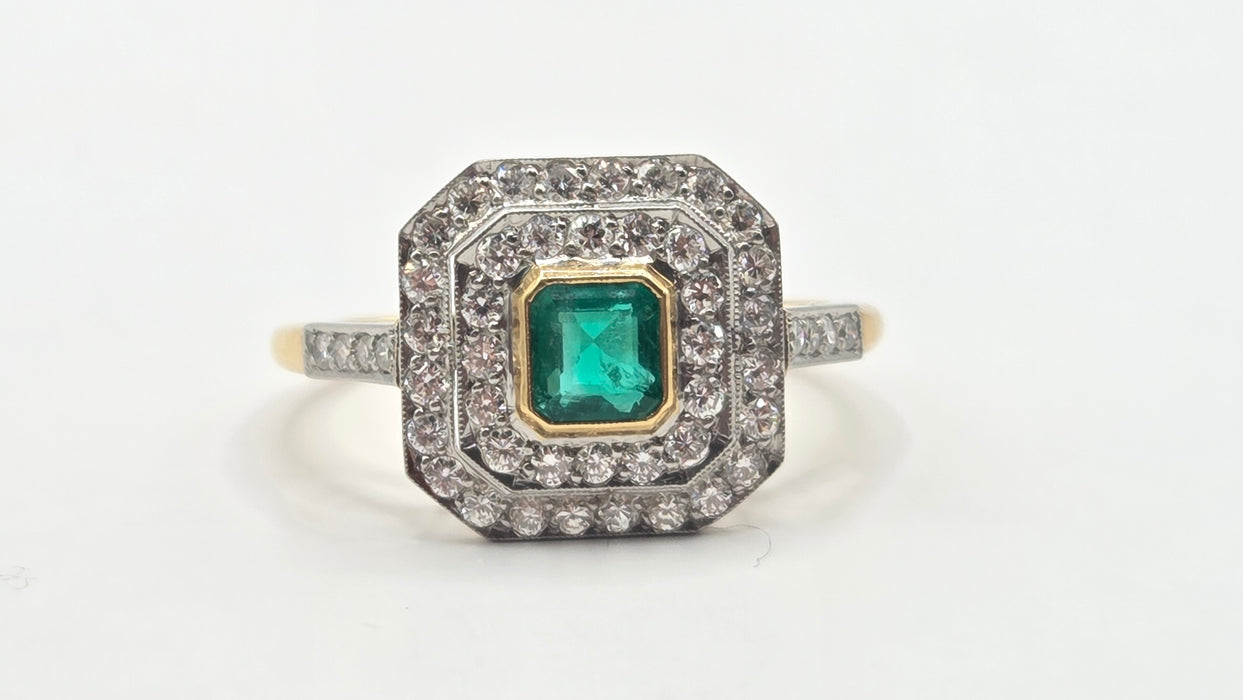 Boodles: Vintage 18ct Yellow Gold Emerald & Diamond Dress Ring — 0.50ct & 0.50ct — From 1989
