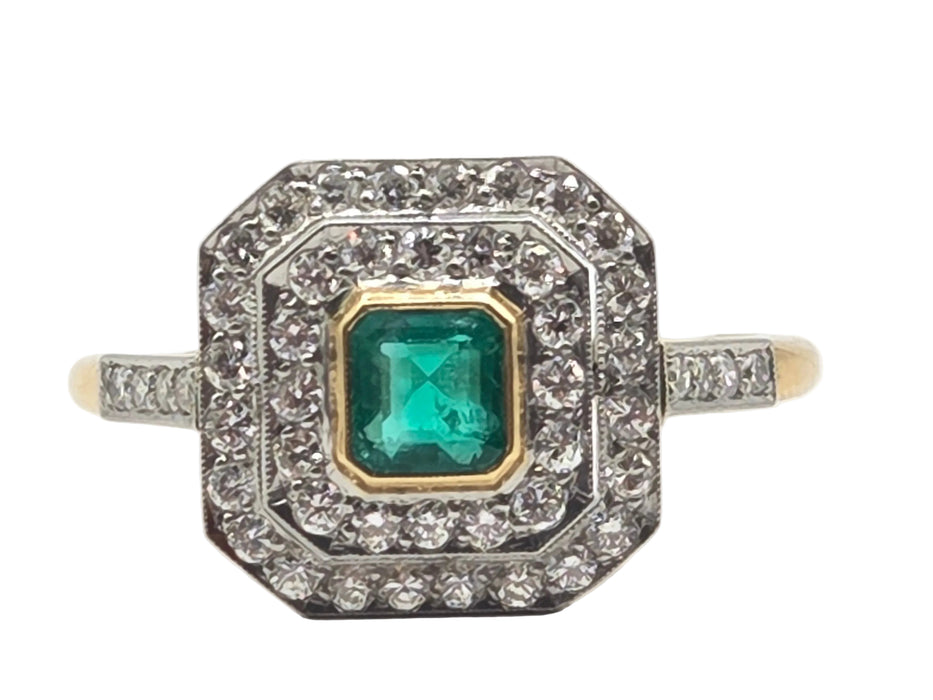 Boodles: Vintage 18ct Yellow Gold Emerald & Diamond Dress Ring — 0.50ct & 0.50ct — From 1989