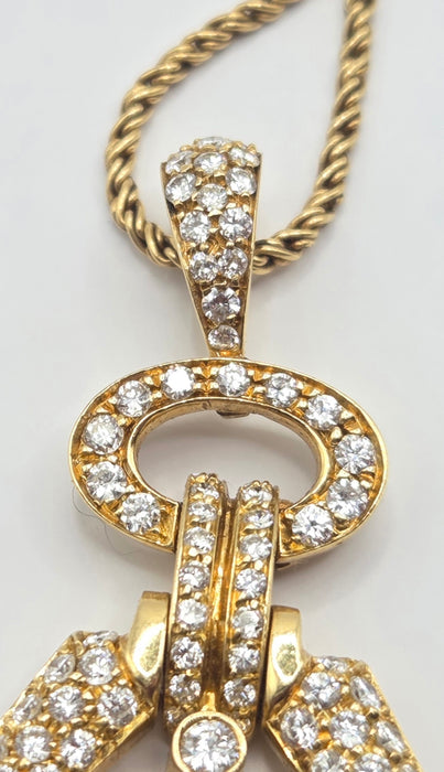 Vintage: 18ct Yellow Gold Ruby & Diamond Articulated Pendant & Chain — 2.20ct & 2.00ct — Graff Homage