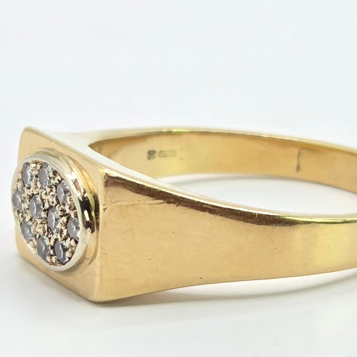 Vintage: 18ct Yellow Gold Diamond Signet Ring