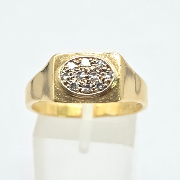 Vintage: 18ct Yellow Gold Diamond Signet Ring