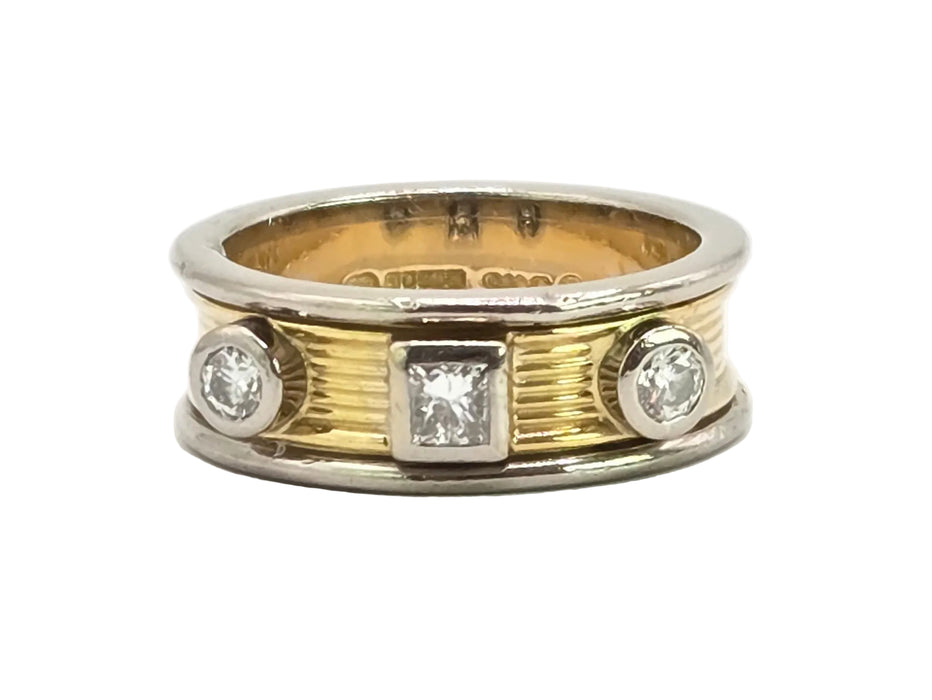 Saunders & Shepherd : Vintage: 18ct Yellow & White Gold Three Stone Diamond Ring — 0.50ct — From 2001