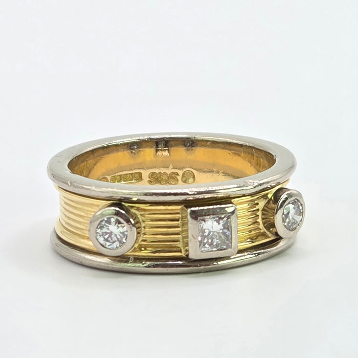 Saunders & Shepherd : Vintage: 18ct Yellow & White Gold Three Stone Diamond Ring — 0.50ct — From 2001