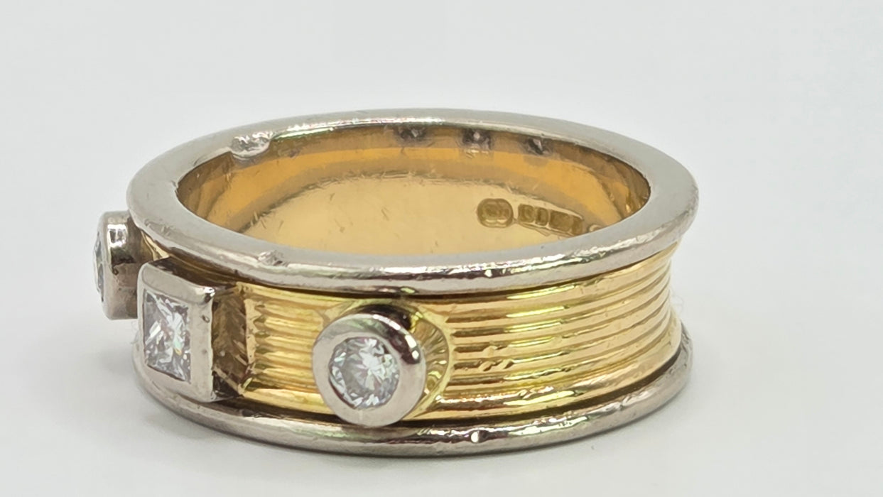 Saunders & Shepherd : Vintage: 18ct Yellow & White Gold Three Stone Diamond Ring — 0.50ct — From 2001