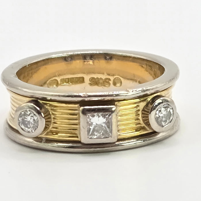 Saunders & Shepherd : Vintage: 18ct Yellow & White Gold Three Stone Diamond Ring — 0.50ct — From 2001