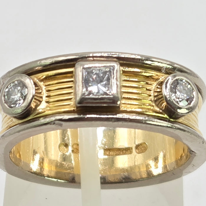 Saunders & Shepherd : Vintage: 18ct Yellow & White Gold Three Stone Diamond Ring — 0.50ct — From 2001