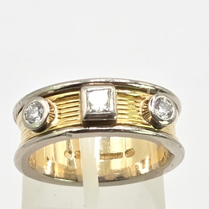 Saunders & Shepherd : Vintage: 18ct Yellow & White Gold Three Stone Diamond Ring — 0.50ct — From 2001