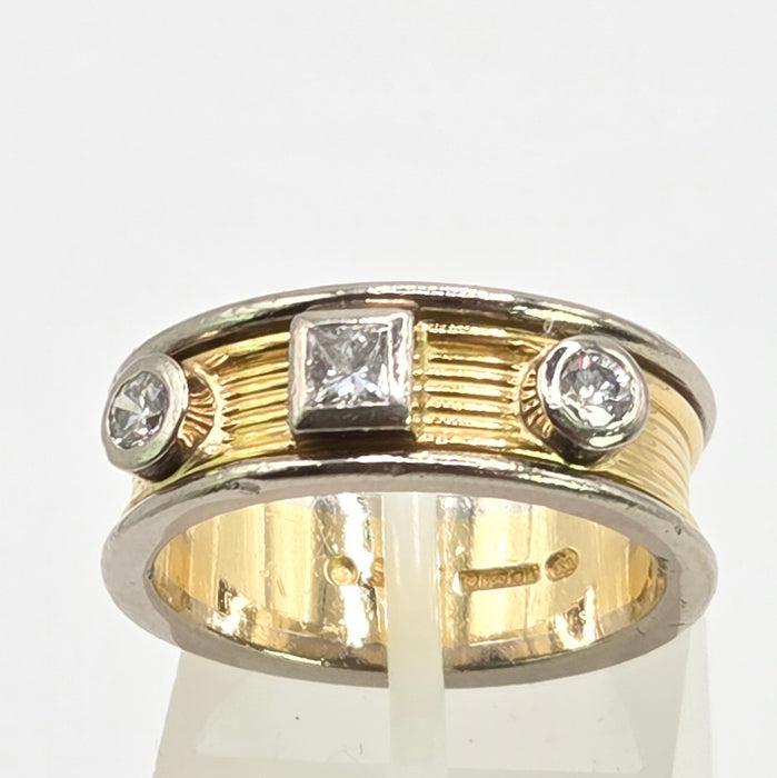 Saunders & Shepherd : Vintage: 18ct Yellow & White Gold Three Stone Diamond Ring — 0.50ct — From 2001