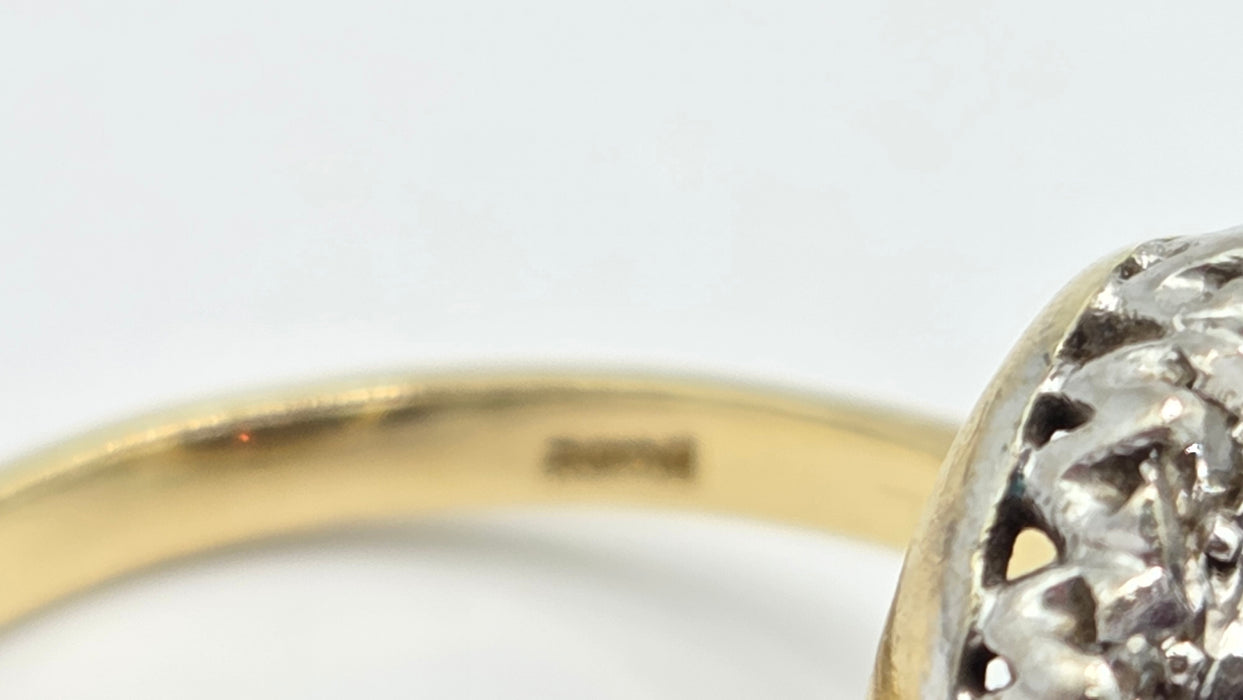 Vintage: 18ct Yellow Gold Garnet & Diamond Cluster Ring — 2.60ct & 0.21ct — From 1983