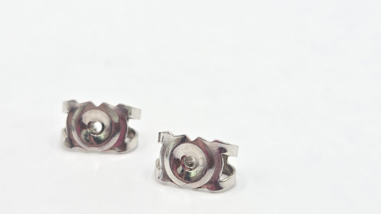 Vintage: 18ct White Gold Sapphire & Diamond Cluster Stud Earrings — From 1982