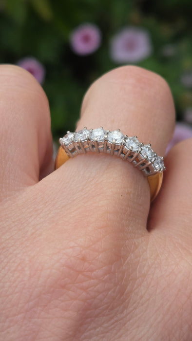 Vintage: 18ct Yellow Gold Seven Stone Diamond Half Hoop Ring — 1.00ct — From 1996