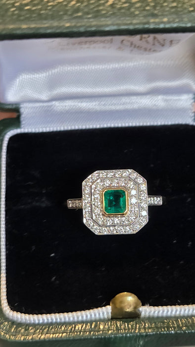 Boodles: Vintage 18ct Yellow Gold Emerald & Diamond Dress Ring — 0.50ct & 0.50ct — From 1989