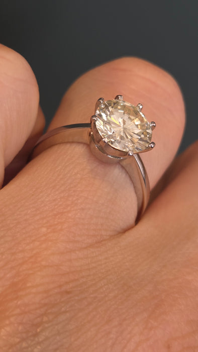 Vintage: Platinum 950 Diamond [2.63 carat] Solitaire Ring