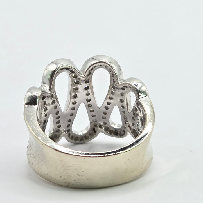 Vintage: 9ct White Gold 116 Natural Diamond Dress Ring