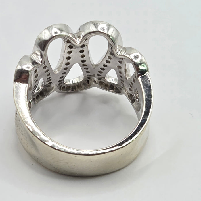 Vintage: 9ct White Gold 116 Natural Diamond Dress Ring
