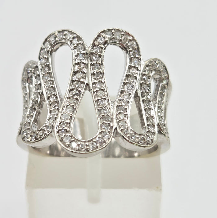 Vintage: 9ct White Gold 116 Natural Diamond Dress Ring