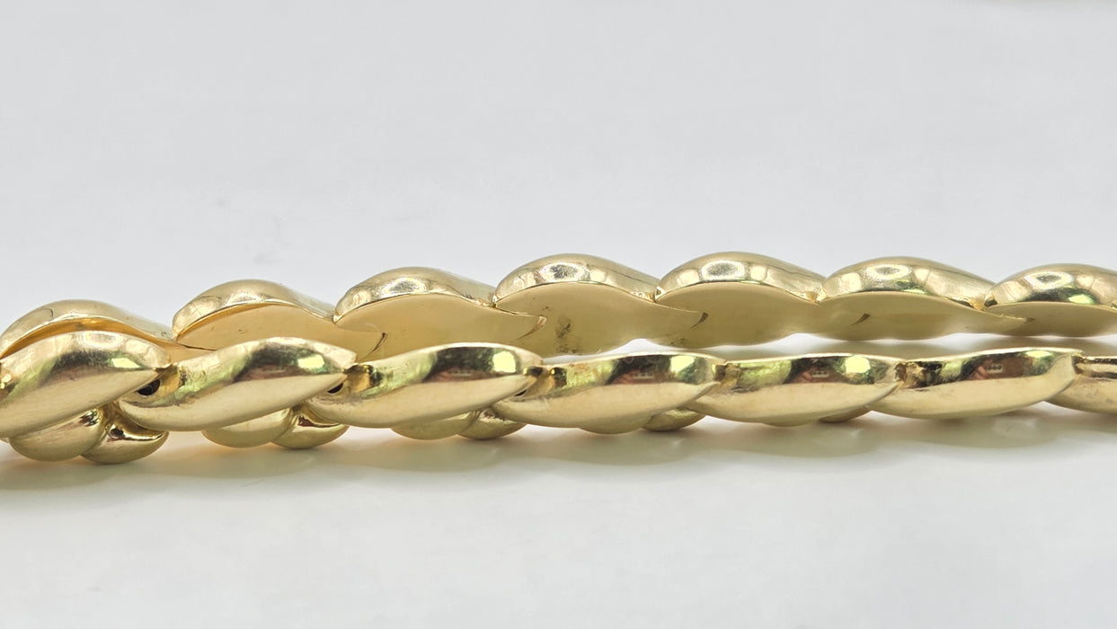 Vintage: 14ct Yellow Gold Italian Leaf-Link Necklace by Favori