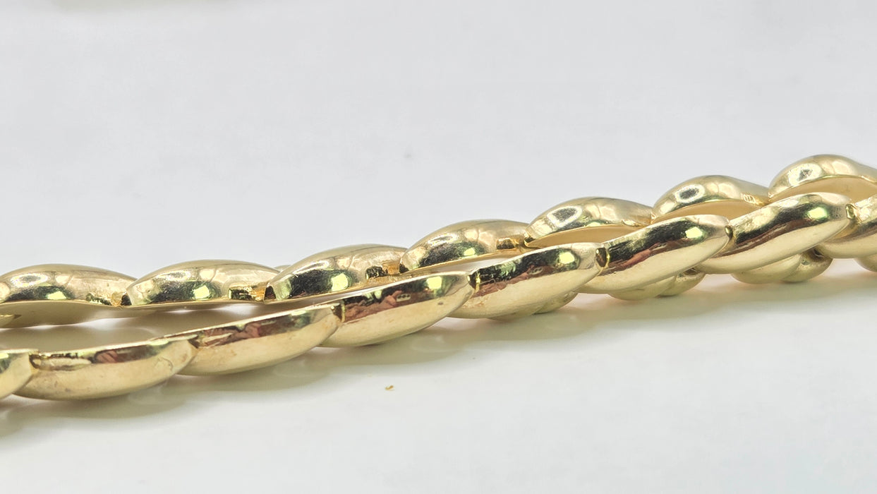 Vintage: 14ct Yellow Gold Italian Leaf-Link Necklace by Favori