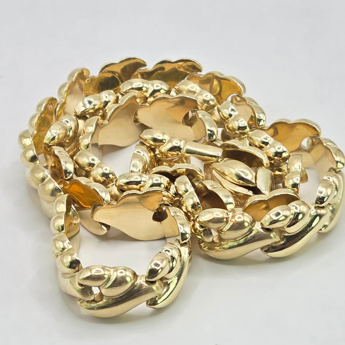 Vintage: 14ct Yellow Gold Italian Leaf-Link Necklace by Favori