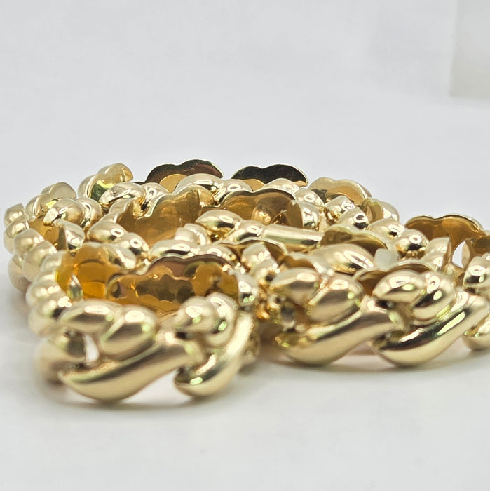 Vintage: 14ct Yellow Gold Italian Leaf-Link Necklace by Favori