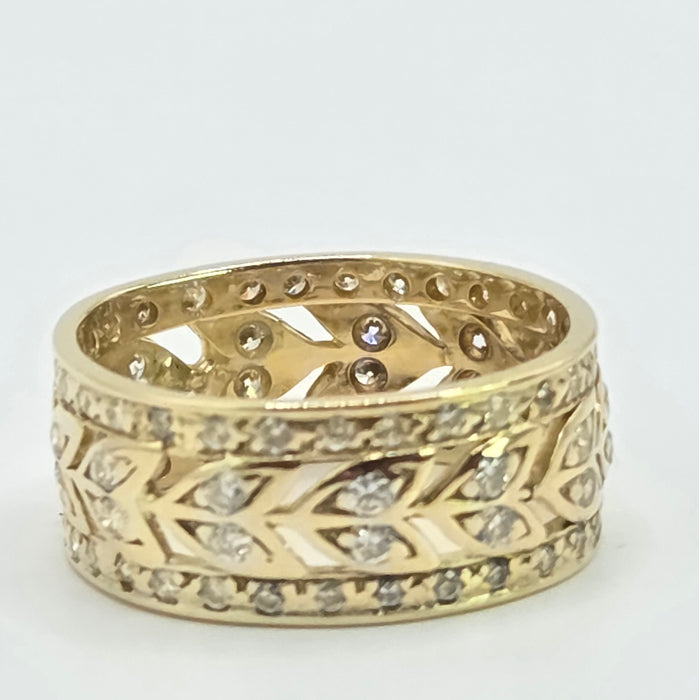 Vintage: 18ct Yellow Gold Diamond Full Eternity Band Ring — 0.50ct