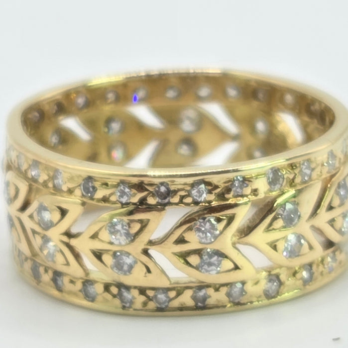 Vintage: 18ct Yellow Gold Diamond Full Eternity Band Ring — 0.50ct