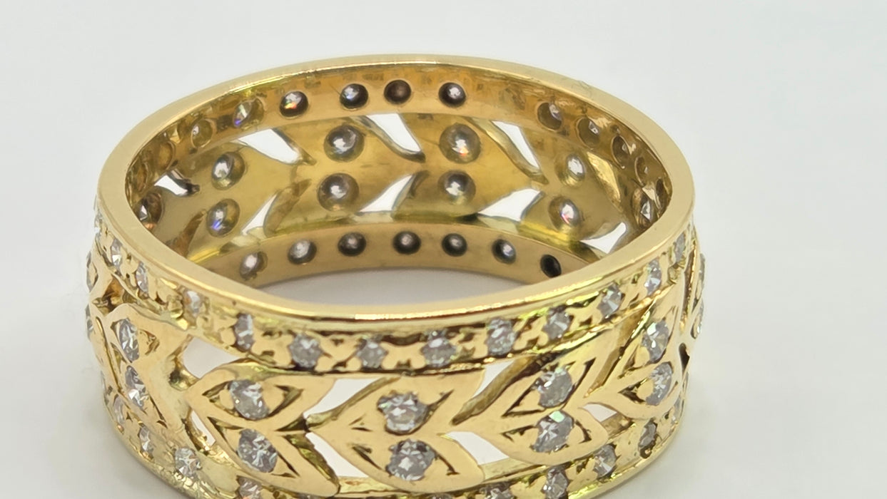 Vintage: 18ct Yellow Gold Diamond Full Eternity Band Ring — 0.50ct