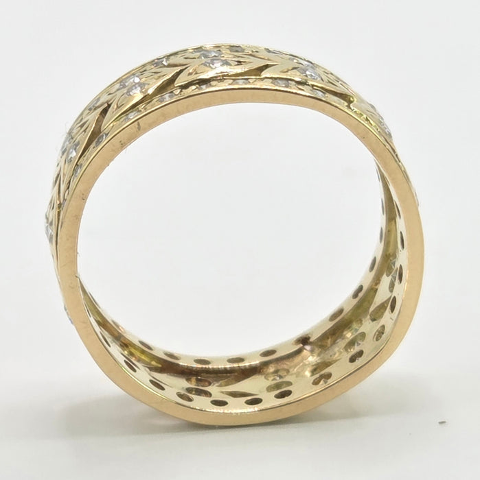 Vintage: 18ct Yellow Gold Diamond Full Eternity Band Ring — 0.50ct