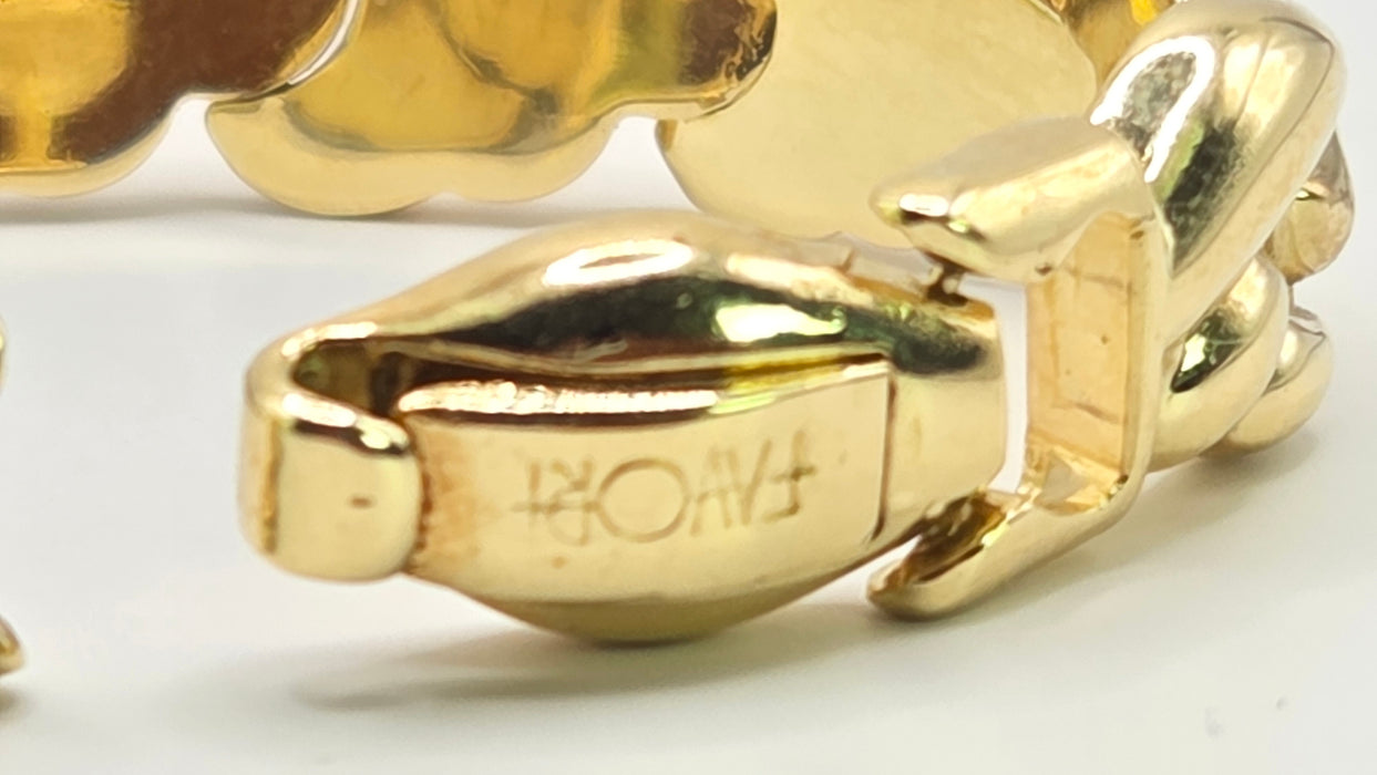 Vintage: 14ct Yellow Gold Italian Leaf-Link Bracelet