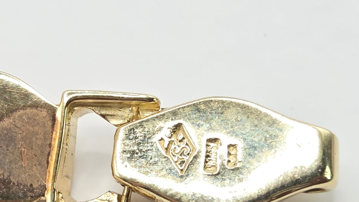 Vintage: 14ct Yellow Gold Italian Leaf-Link Bracelet