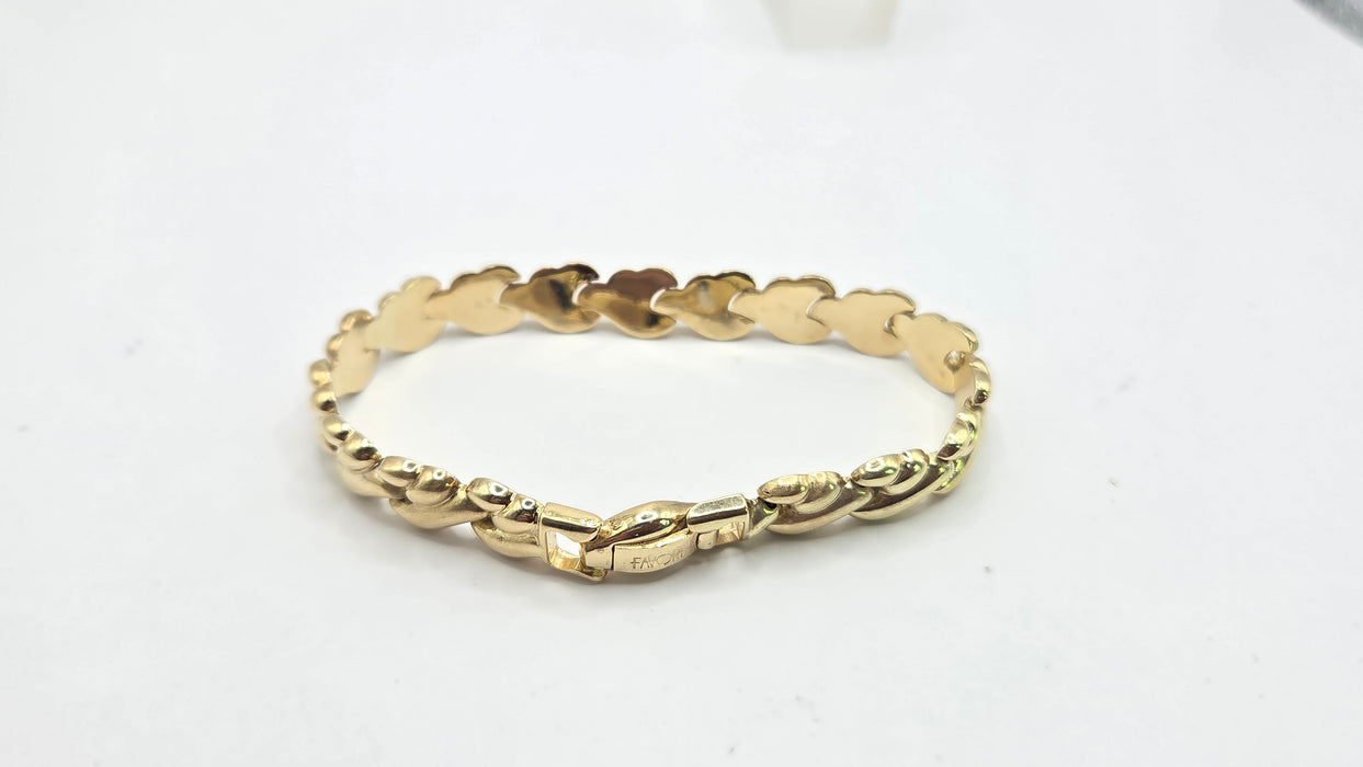 Vintage: 14ct Yellow Gold Italian Leaf-Link Bracelet
