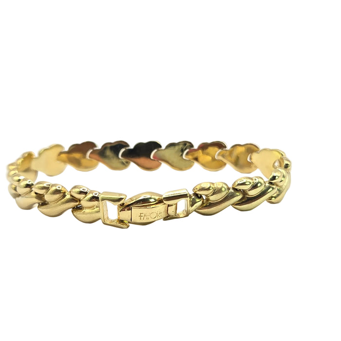 Vintage: 14ct Yellow Gold Italian Leaf-Link Bracelet