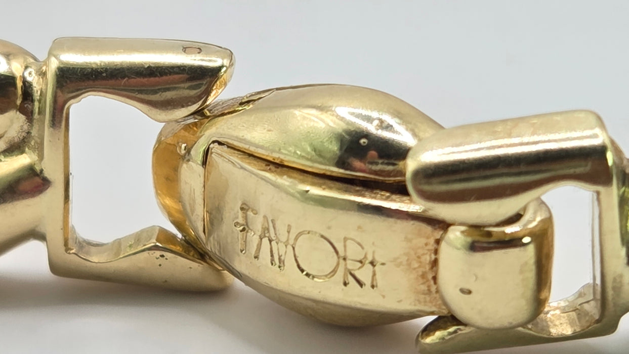 Vintage: 14ct Yellow Gold Italian Leaf-Link Necklace by Favori